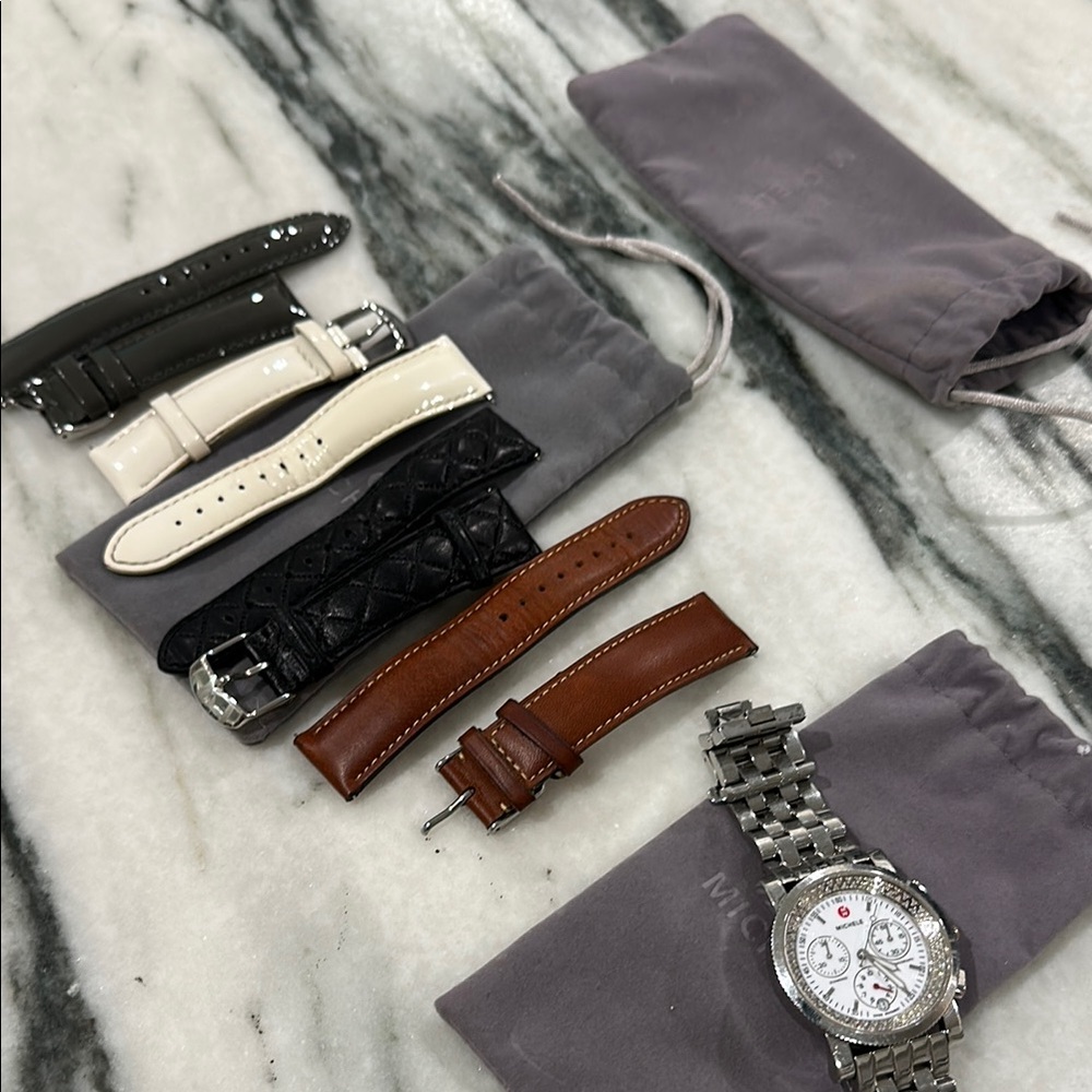 Michele Silver and White Elegant Watch - Picture 5 of 7